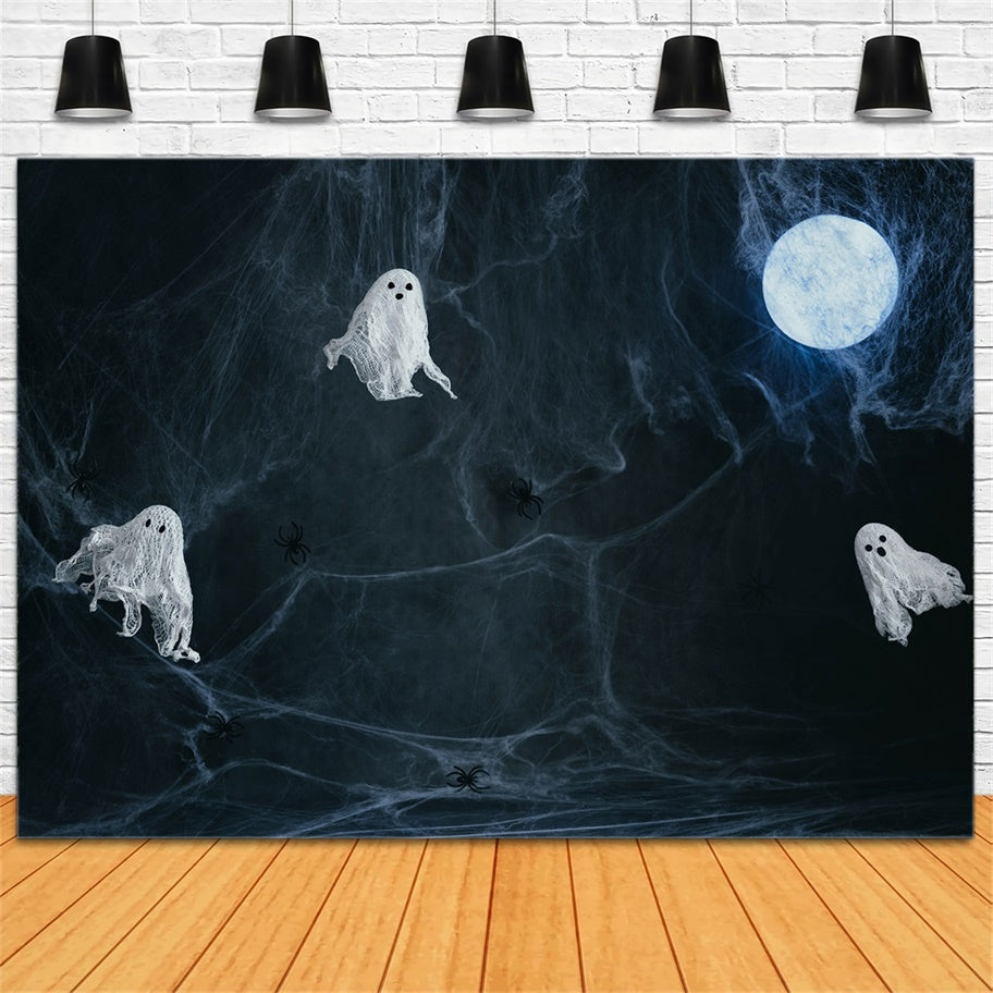 Toile de fond Fantômes effrayants et toiles d'araignée d'Halloween BRP8-277