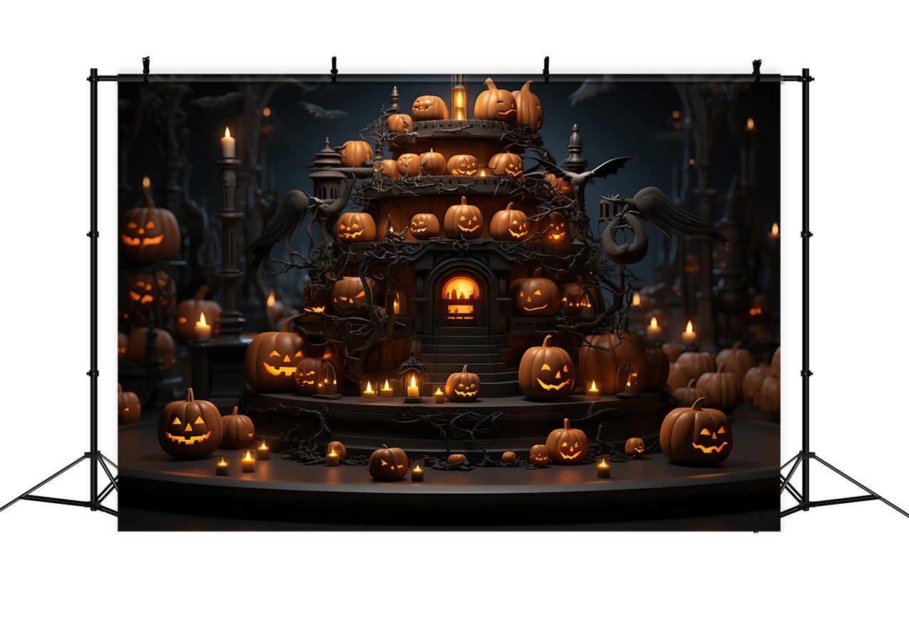 Toile de fond Jack-O-Lanterns d'Halloween et bougies effrayantes BRP8-329