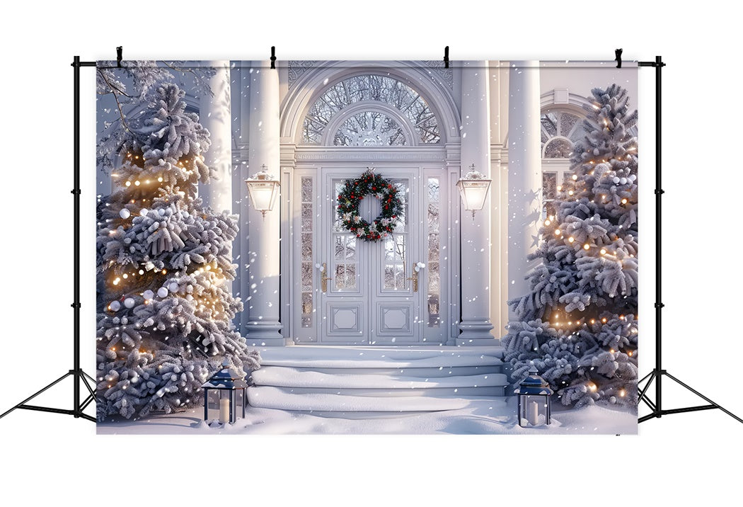 Toile de fond d'Entrée Enneigée de Noël BRP8-6