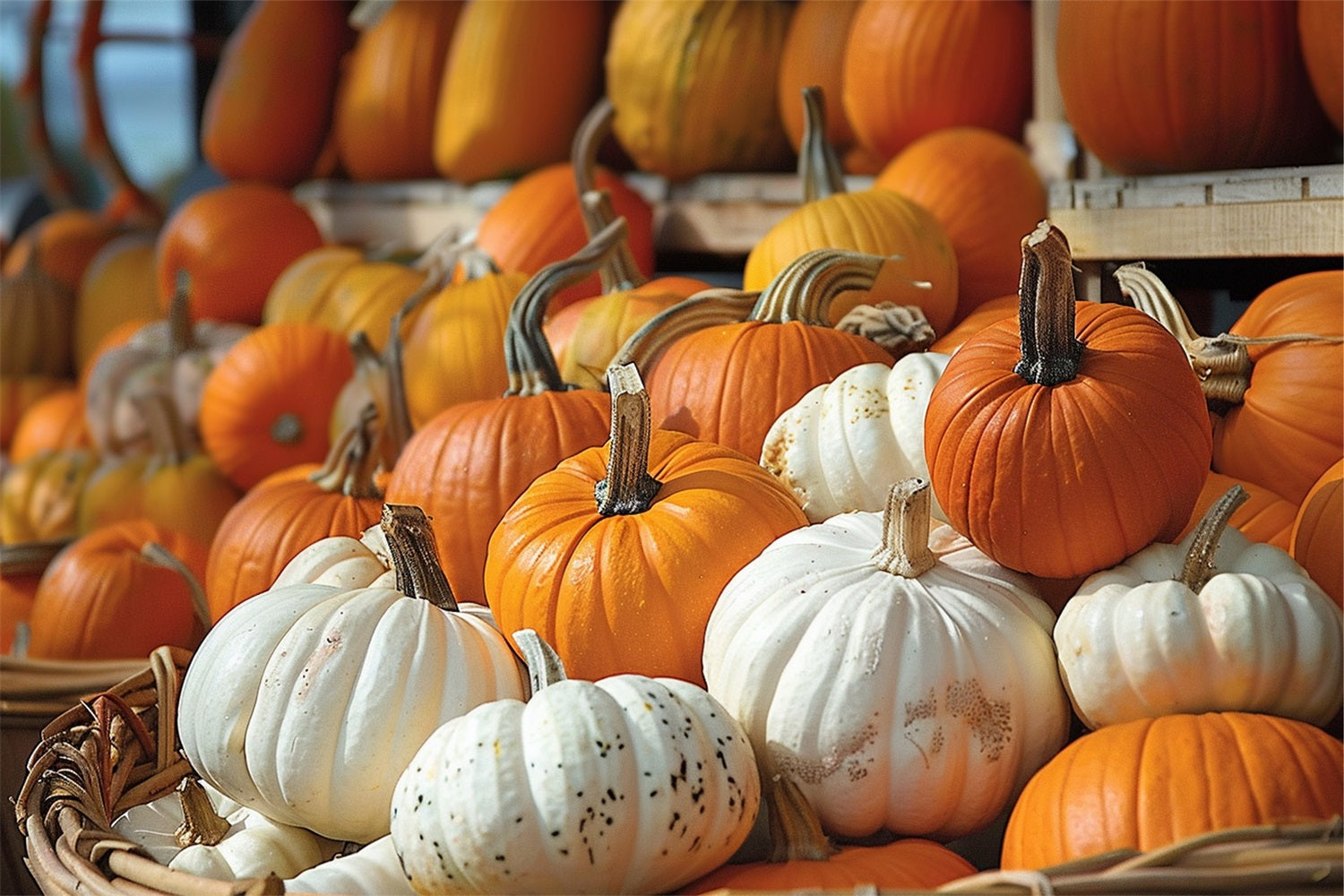 Toile de Fond Citrouilles d'Automne Variées Récolte BRP9-160