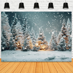 Toile De Fond Forêt Hivernale 2,4 x 1,8 m – Décoration Noël, Flocons, Arbres, Pour Photos Et Vidéos