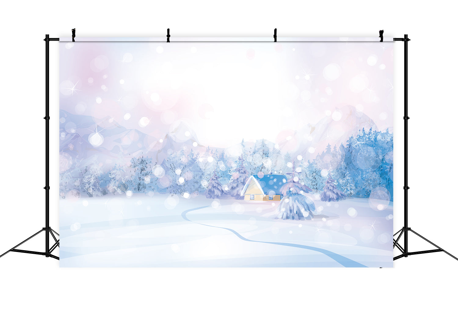 Toile de fond Bokeh pastel Paysage enneigé Hiver BRP9-279