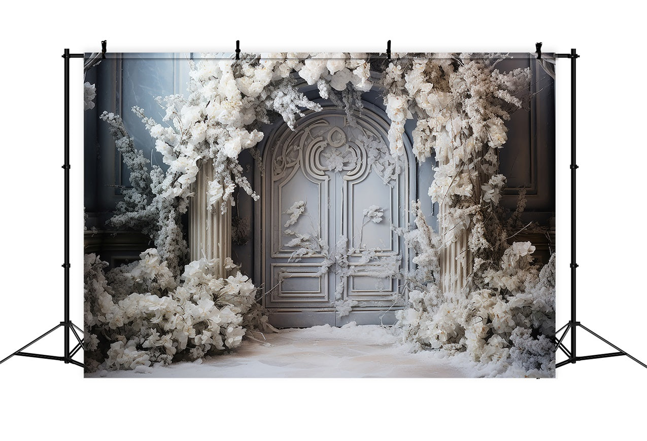 Toile de fond Arche florale blanche Merveille hivernale BRP9-374