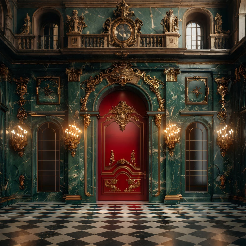 Toile de fond Entrée du hall en marbre avec décor doré BRP9-85