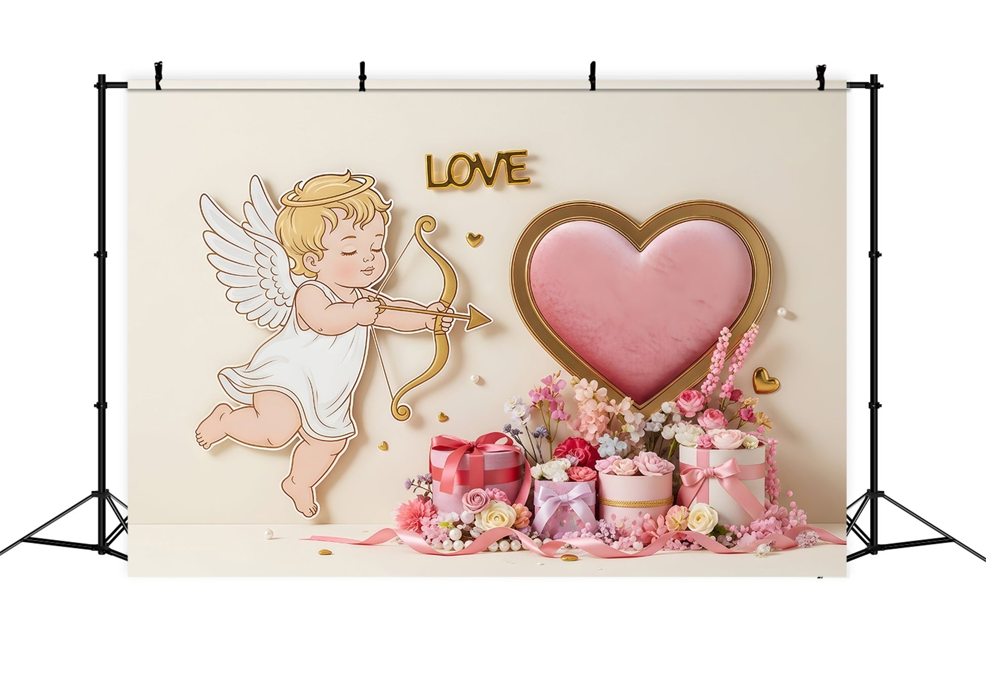Fond pour la Saint-Valentin Cœur Cupidon Cadeau Jardin Cœurs pour la Saint-Valentin Fond par Magali