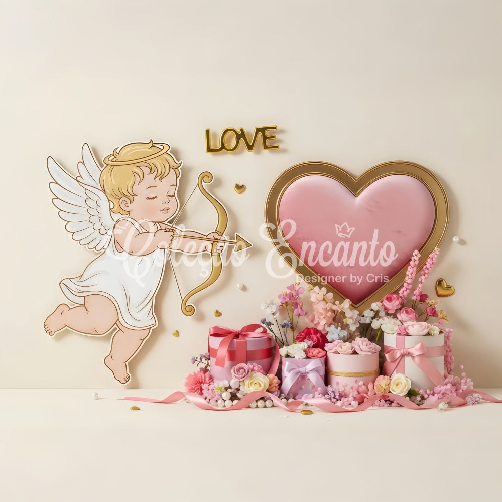 Fond pour la Saint-Valentin Cœur Cupidon Cadeau Jardin Cœurs pour la Saint-Valentin Fond par Magali