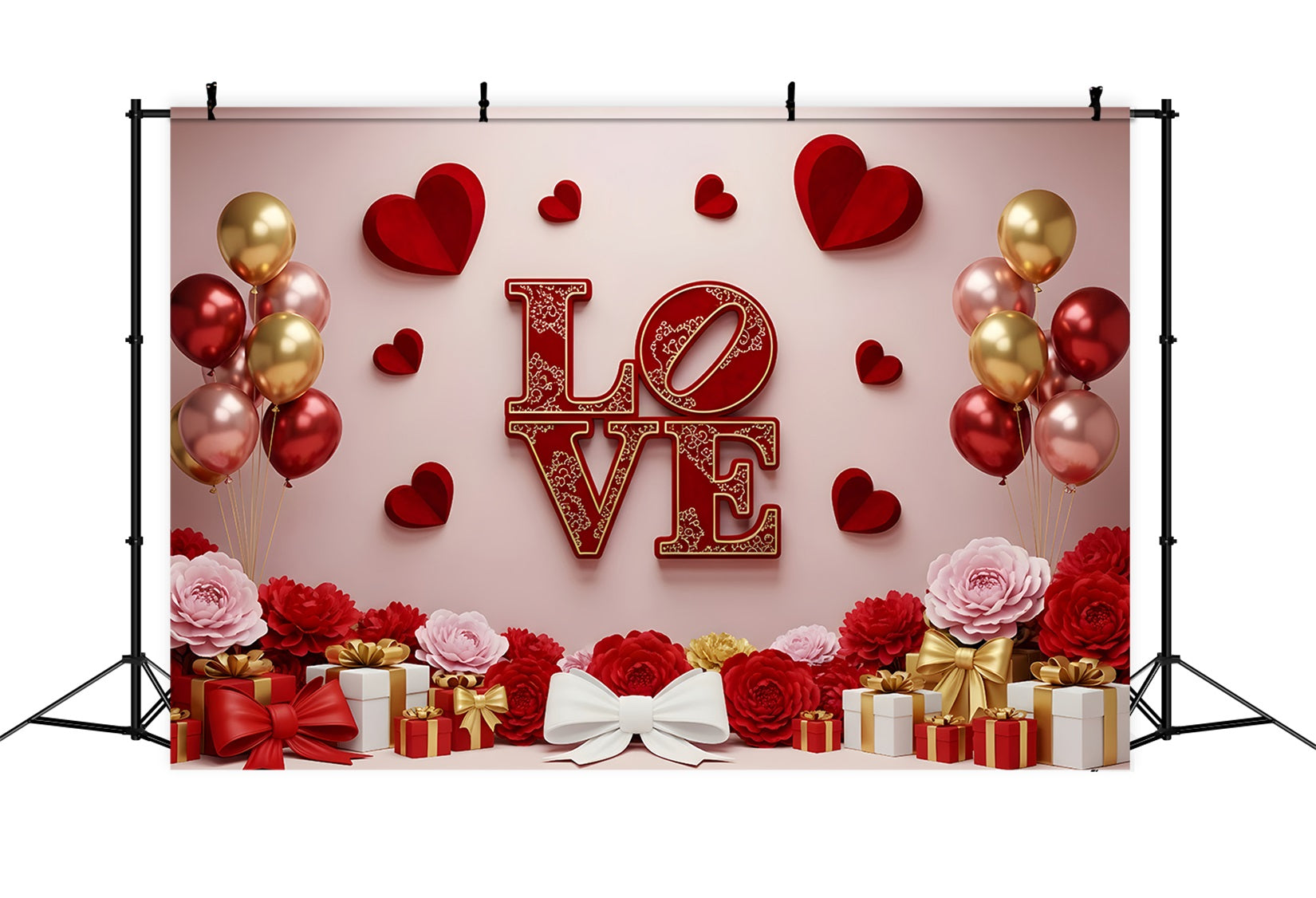 Toile de fond Saint Valentin Ballons Cadeaux Romantiques Par Magali