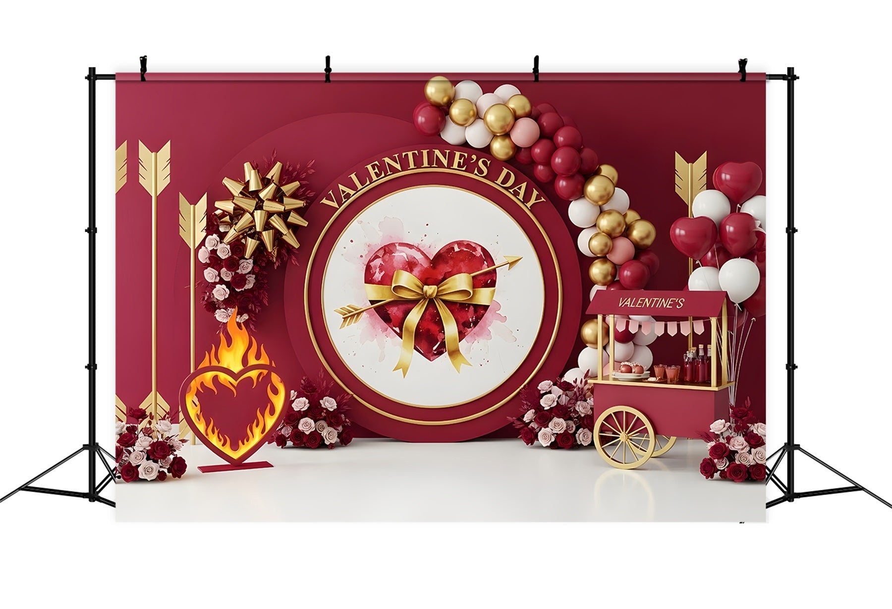 Toile de fond Saint Valentin Élégance Cadeau Cœur avec Nœud Par Magali