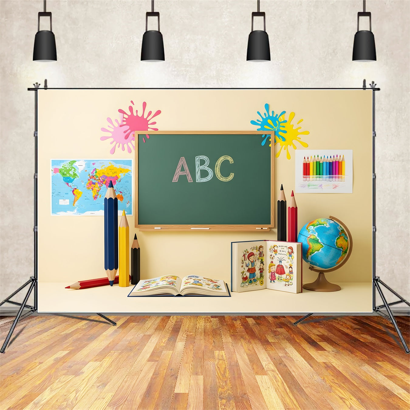 Fond Photo de Classe Éclaboussures ABC Lumineuses Par Magali