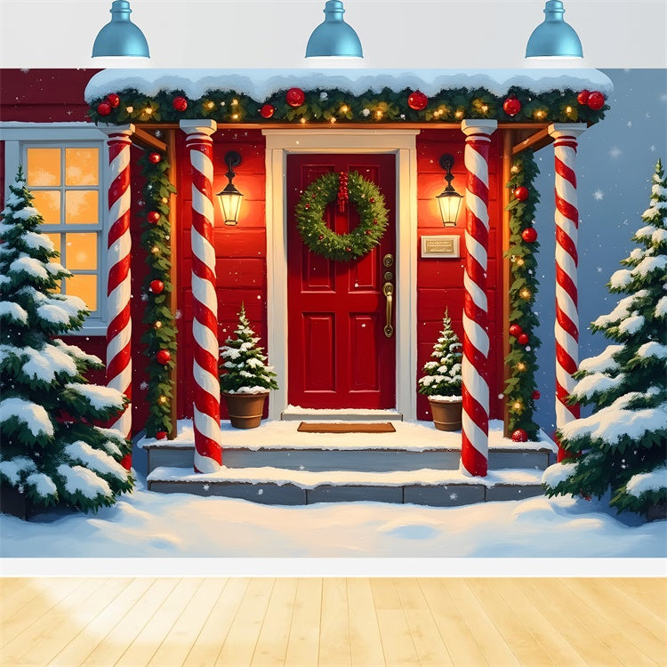 Toile de fond Photo Noël Véranda Festive Décor par Magali