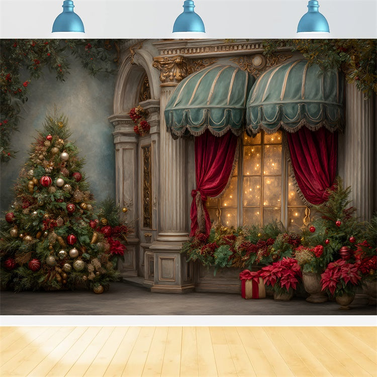 Toile de fond Noël Entrée Palais Classique par Magali