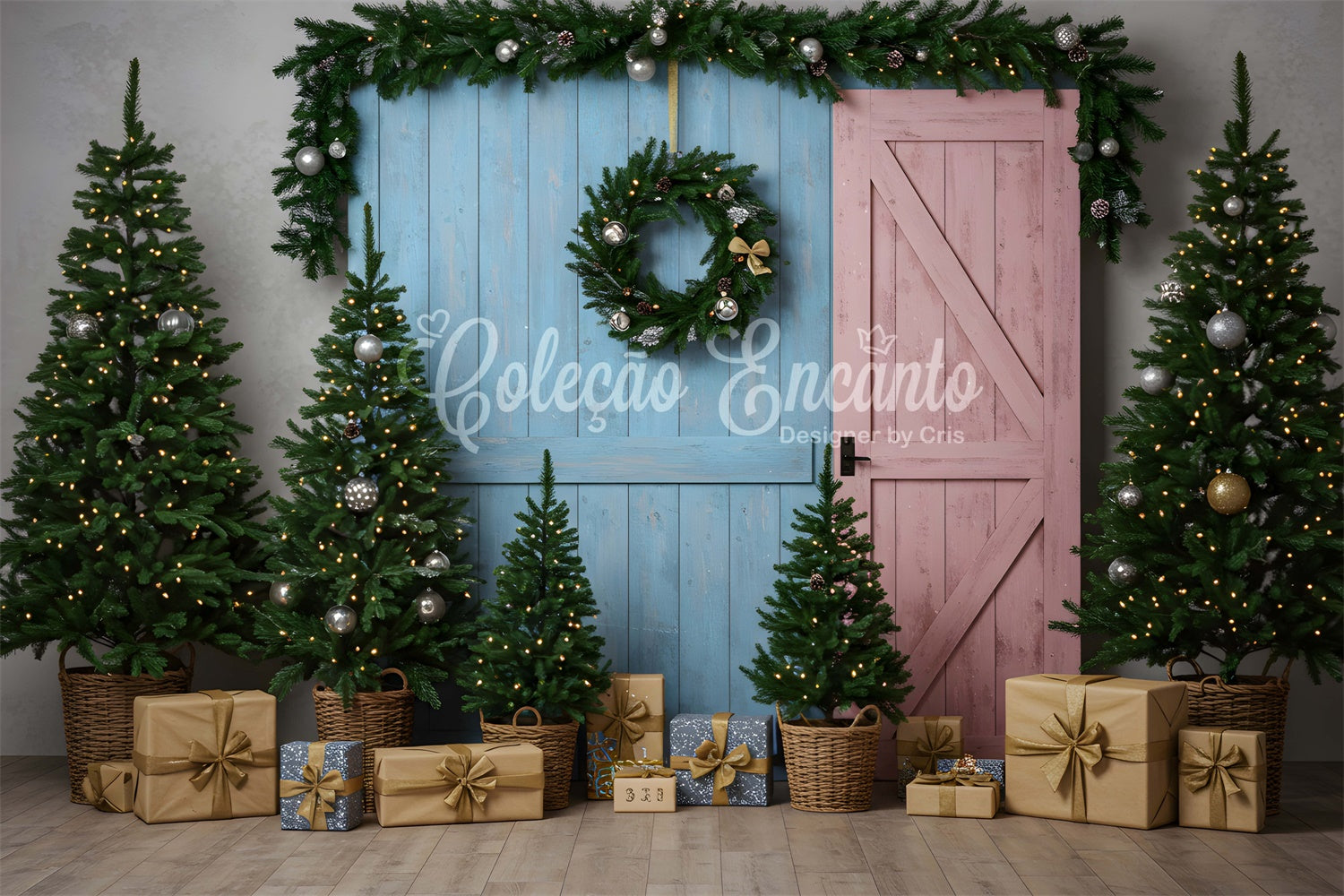 Toile de fond Photo Noël Style Cottage Décor Cadeaux par Magali