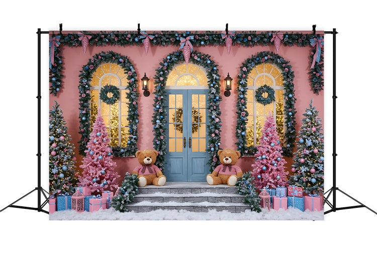 Toile de fond Photo Noël Ourson Arbre de Noël par Magali