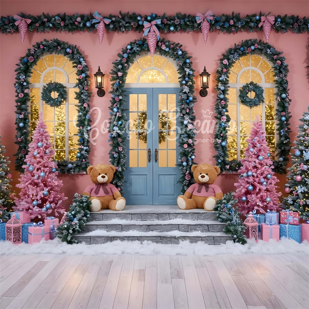 Toile de fond Photo Noël Ourson Arbre de Noël par Magali