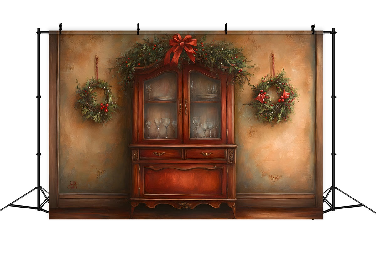 Toile de fond Noël Intérieur Couronnes de Fêtes par Magali