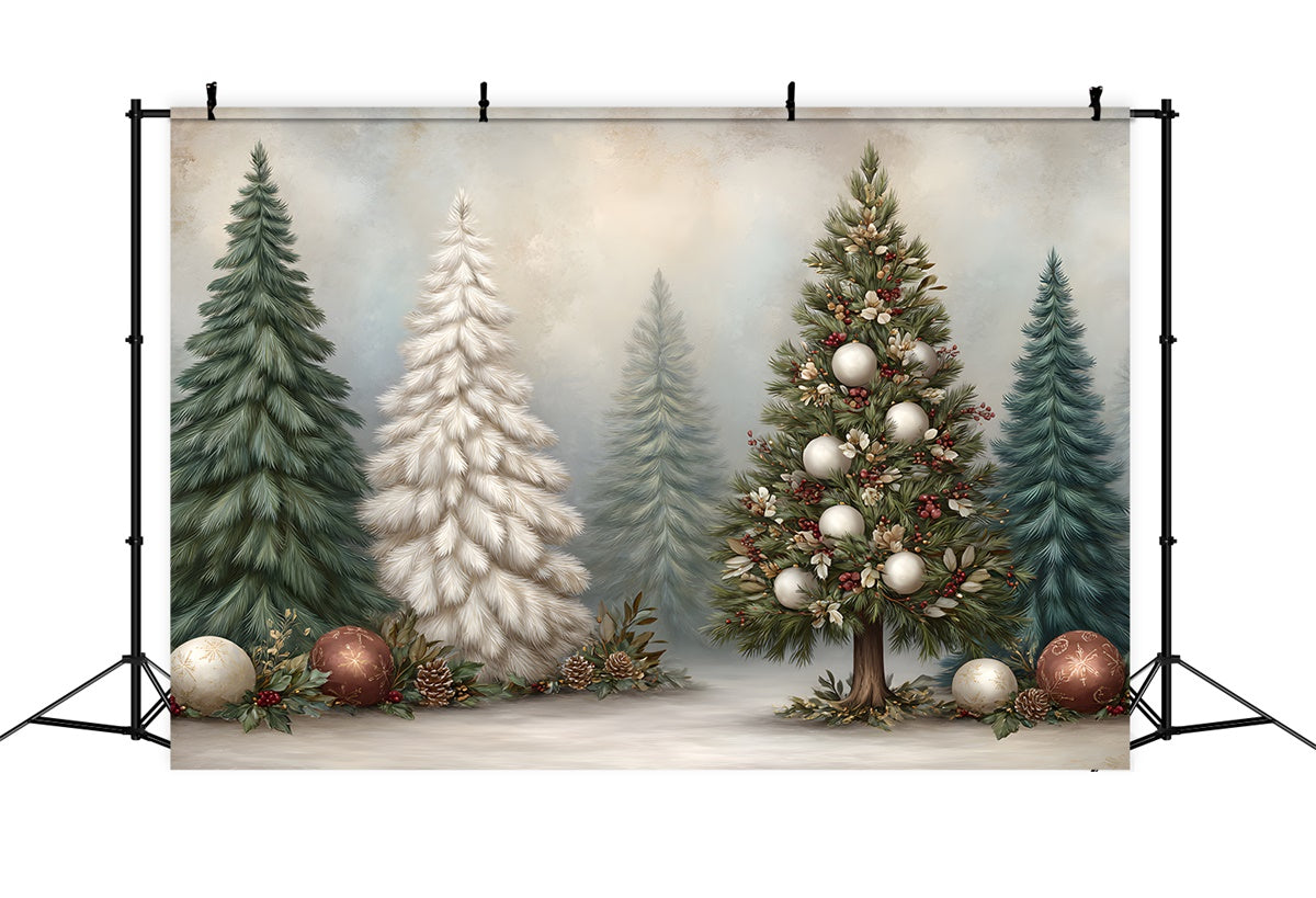 Toile de fond Noël Sapin de Noël Boules Ornementales par Magali