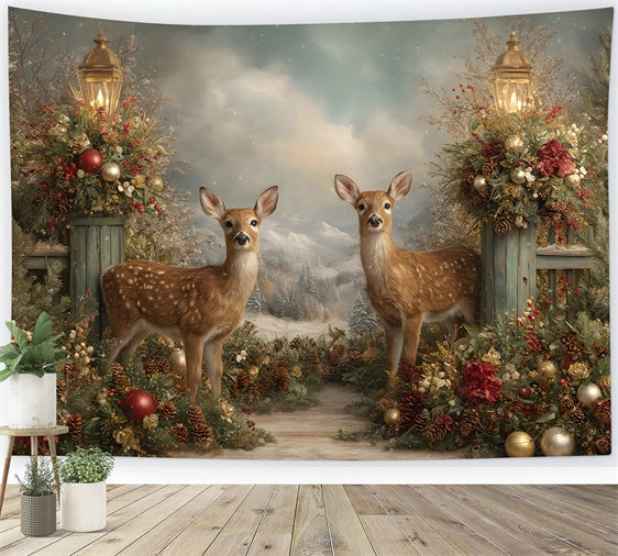 Toile de fond Noël Forêt de Rennes Lanterne par Magali