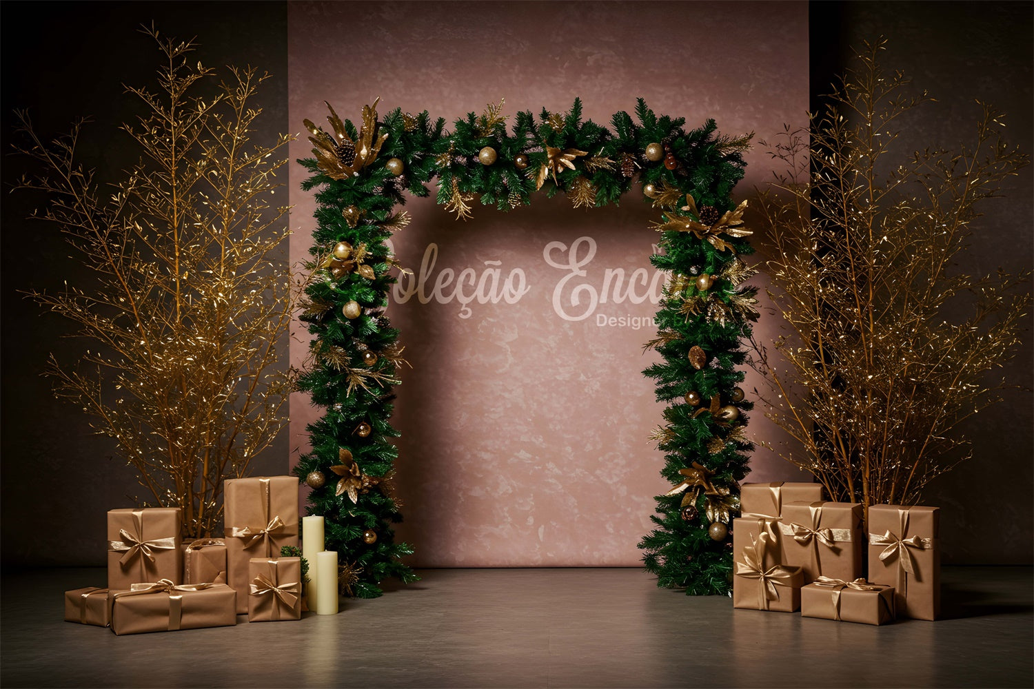Toile de fond Noël Arche Minimaliste Cadeaux Festifs par Magali