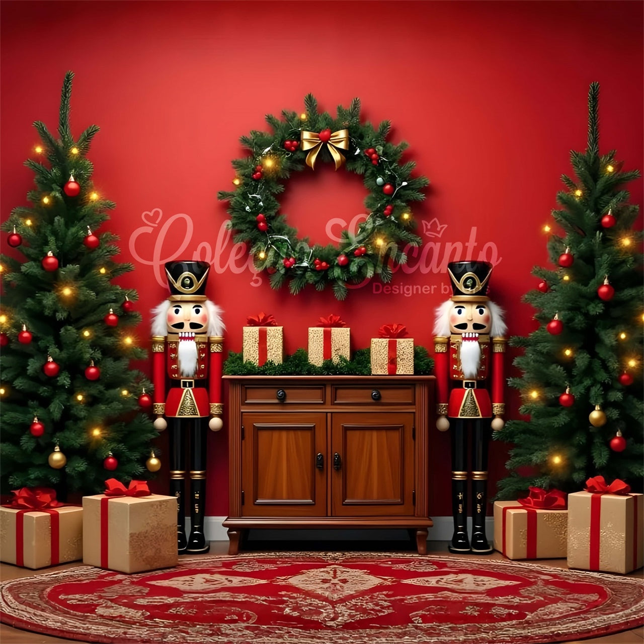 Toile de fond Noël Casse-Noisette Guirlande Présentation par Magali