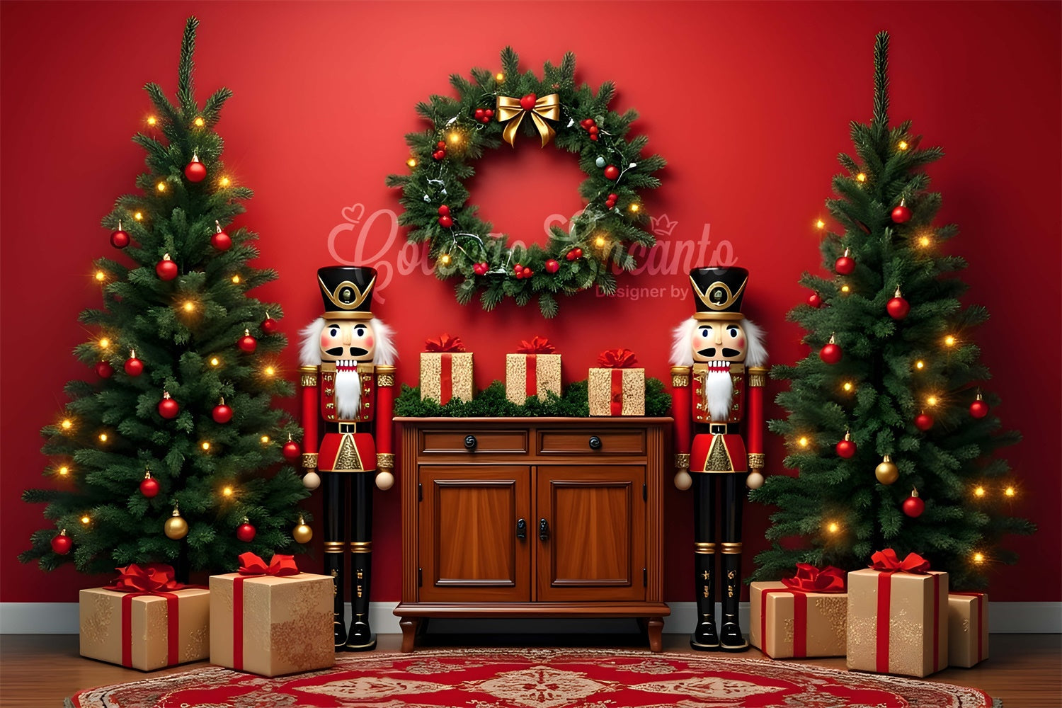 Toile de fond Noël Casse-Noisette Guirlande Présentation par Magali