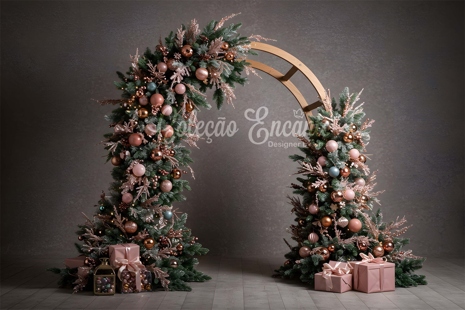 Toile de fond Noël Arche Vintage de Noël Présents par Magali