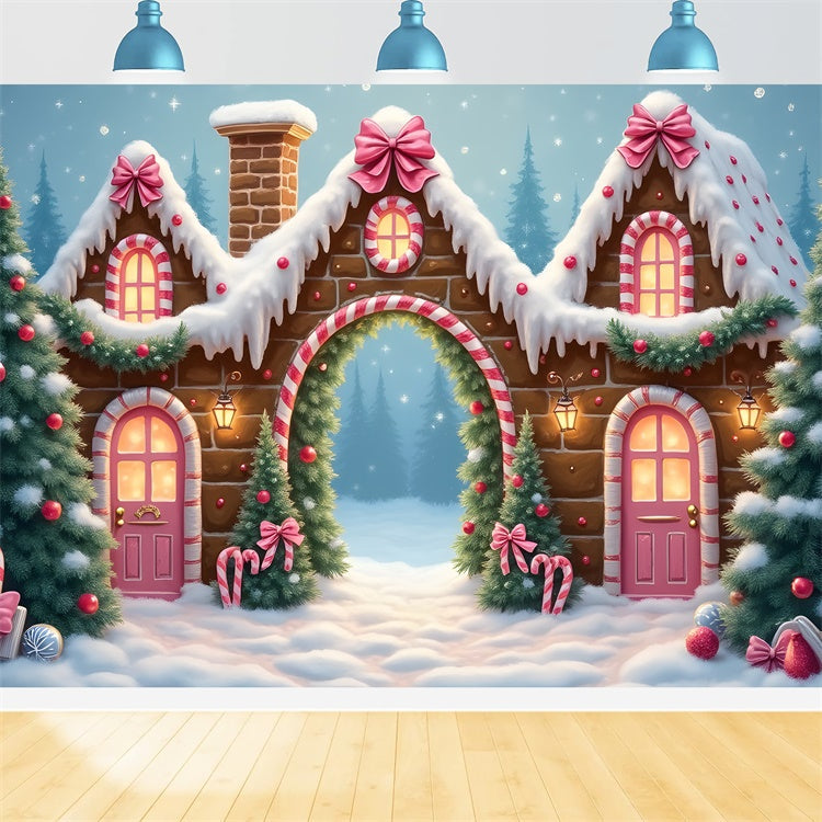 Toile de fond Noël Village Pain d'Épices Sucreries par Magali
