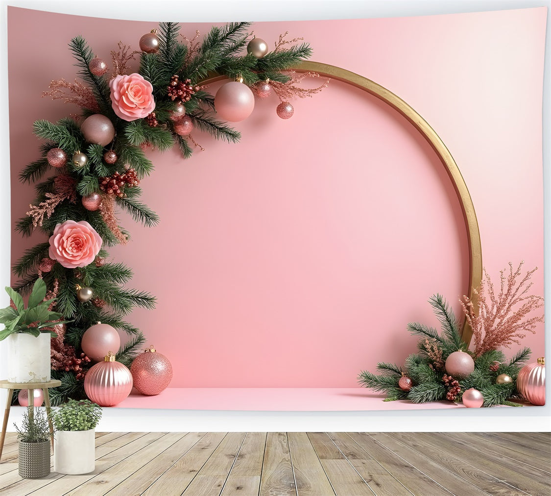Toile de fond Noël Idées Arche Rose Thème Rose par Magali