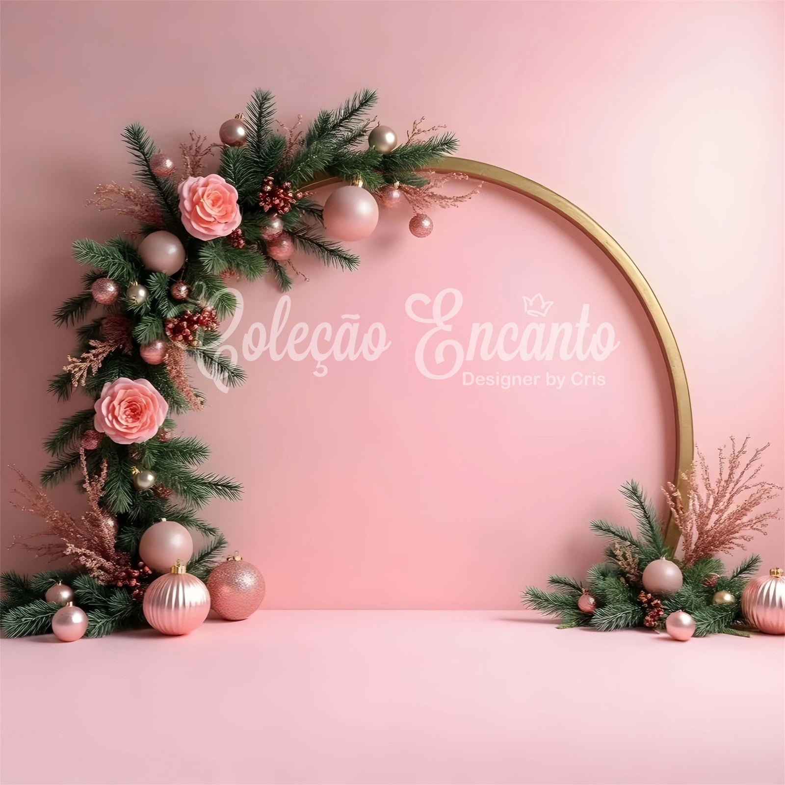 Toile de fond Noël Idées Arche Rose Thème Rose par Magali