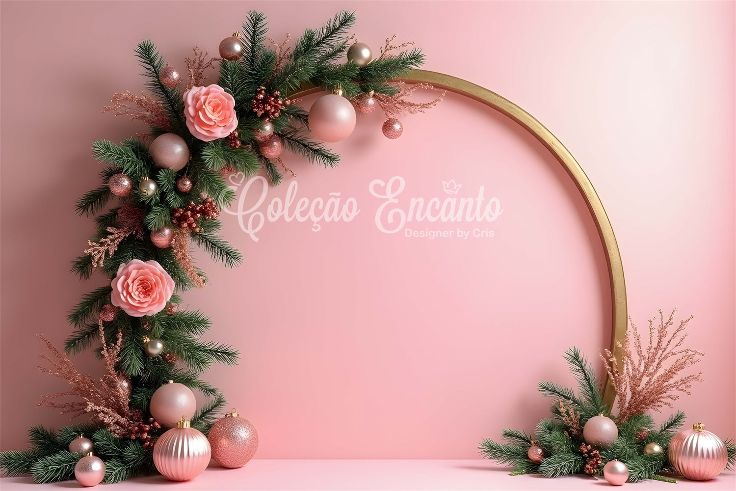Toile de fond Noël Idées Arche Rose Thème Rose par Magali