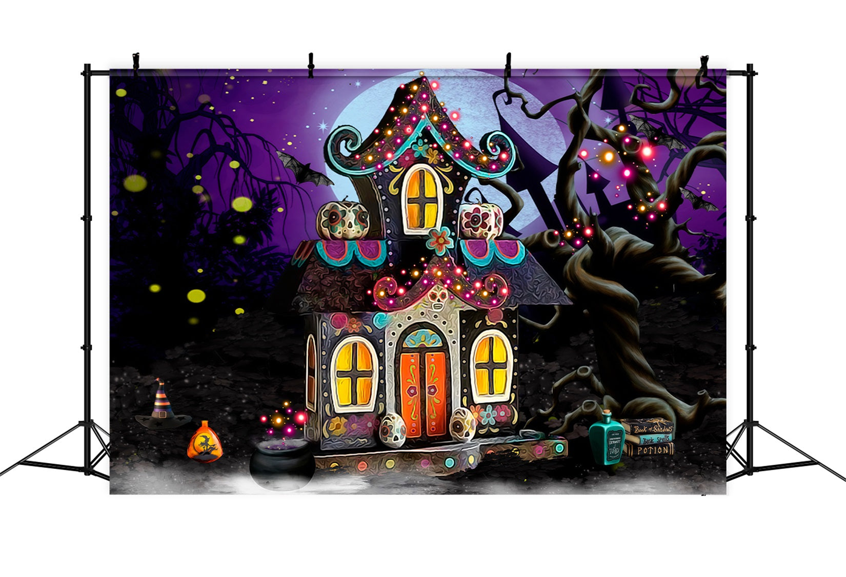 Toile de fond Nouveau-né Lueur Cottage Bonbons Hanté Fantaisie Par Magali