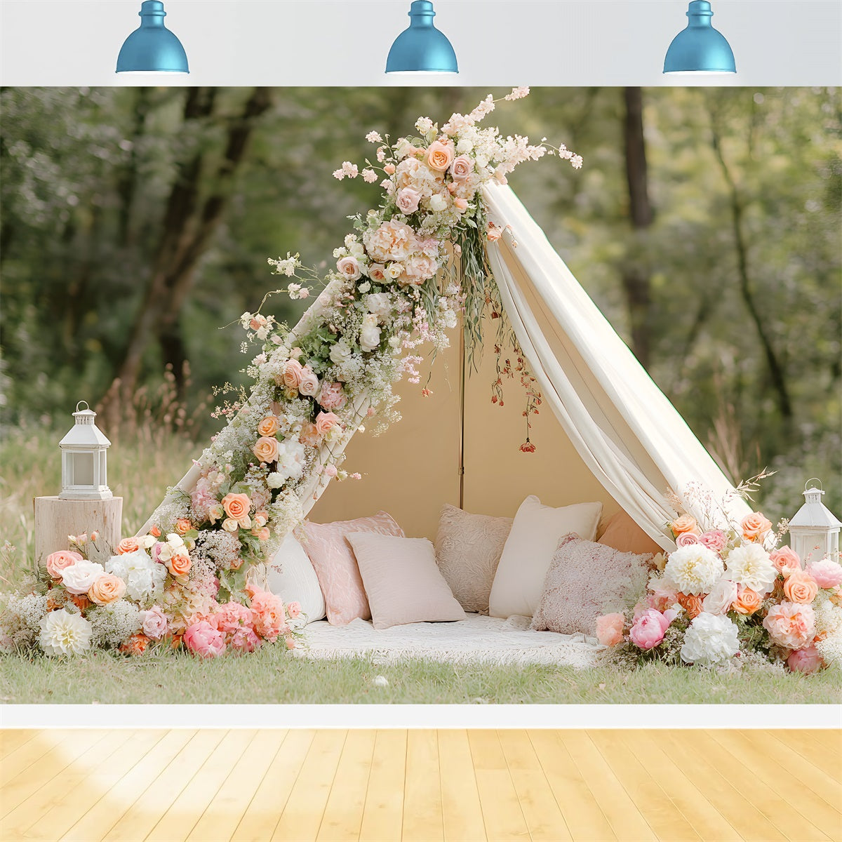 Toile de fond Studio Fête des Mères Installation Tipi Floral Par Magali