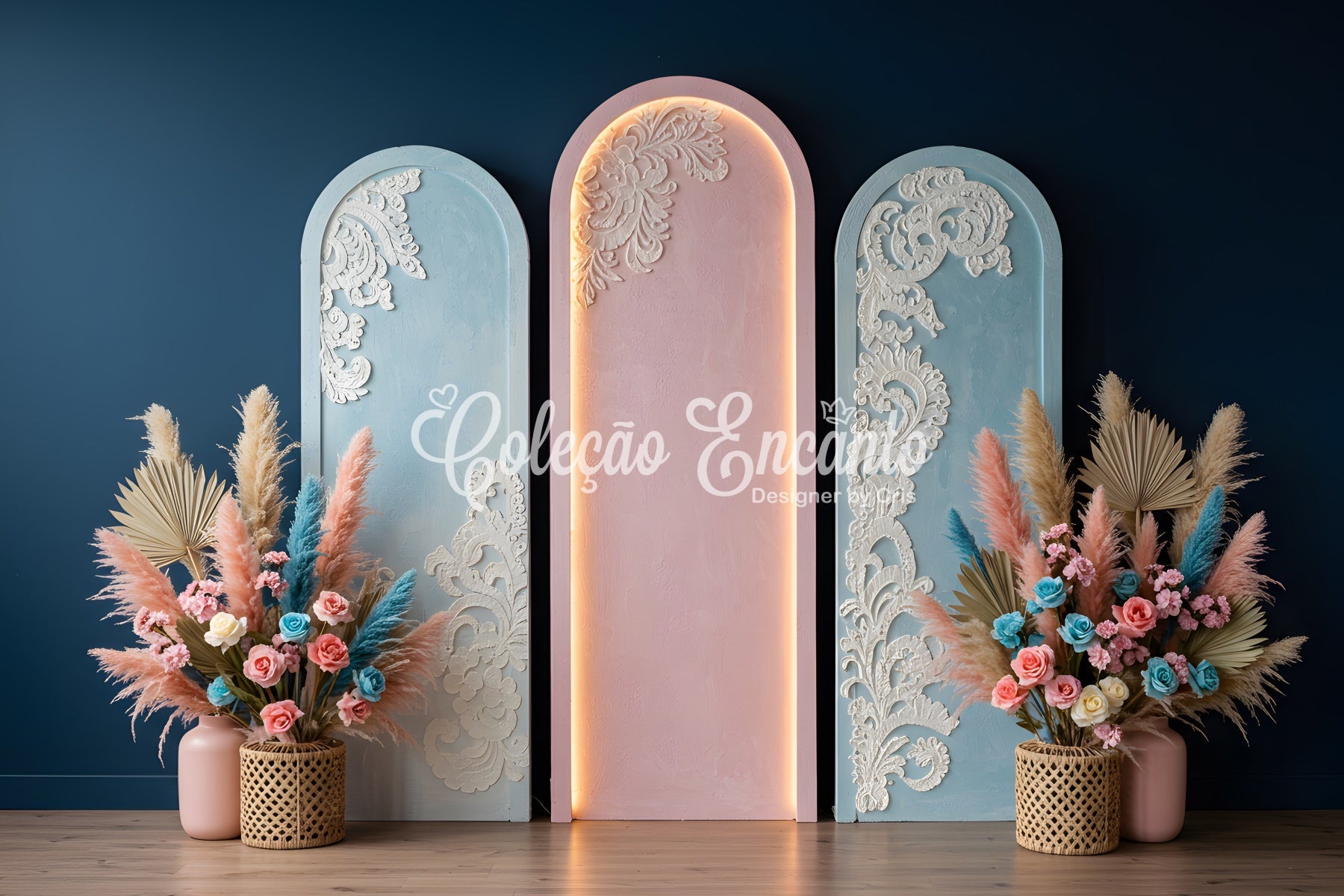 Toile de fond Photo Fête des Mères Arches Florales Pastel Par Magali