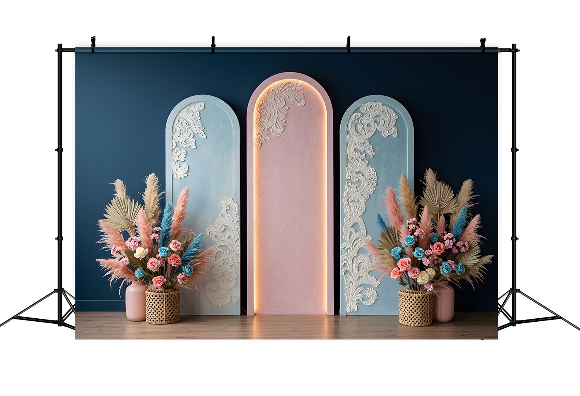 Toile de fond Photo Fête des Mères Arches Florales Pastel Par Magali
