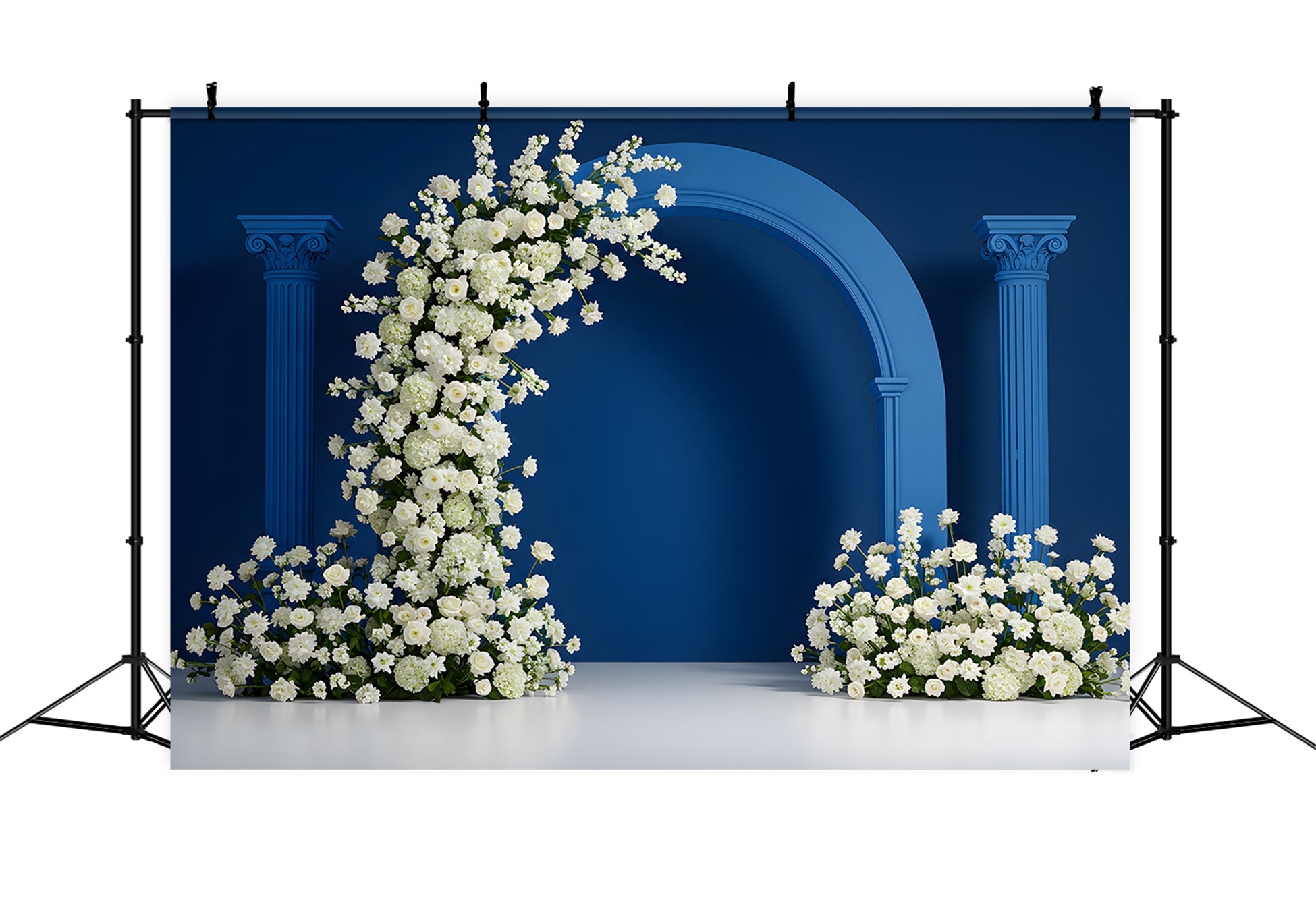 Fond Photo Fête des Mères Arche Bleue Fleurs Blanches Par Magali