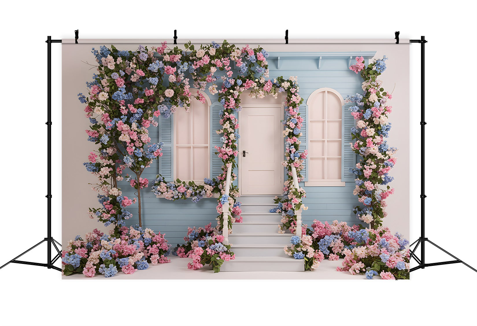 Fond Studio Fête des Mères Maison Florale Bleue Par Magali