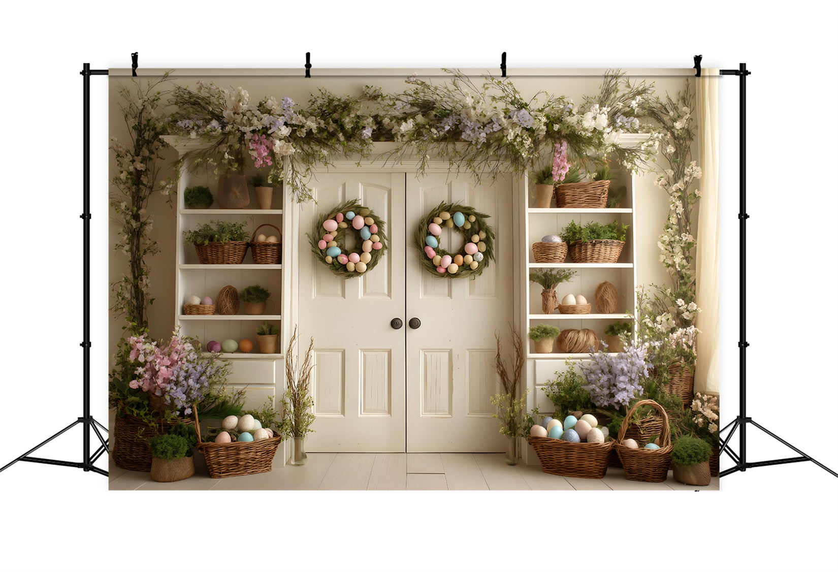 Fond Photo Pâques Portes Doubles Étagères Florales Par Magali