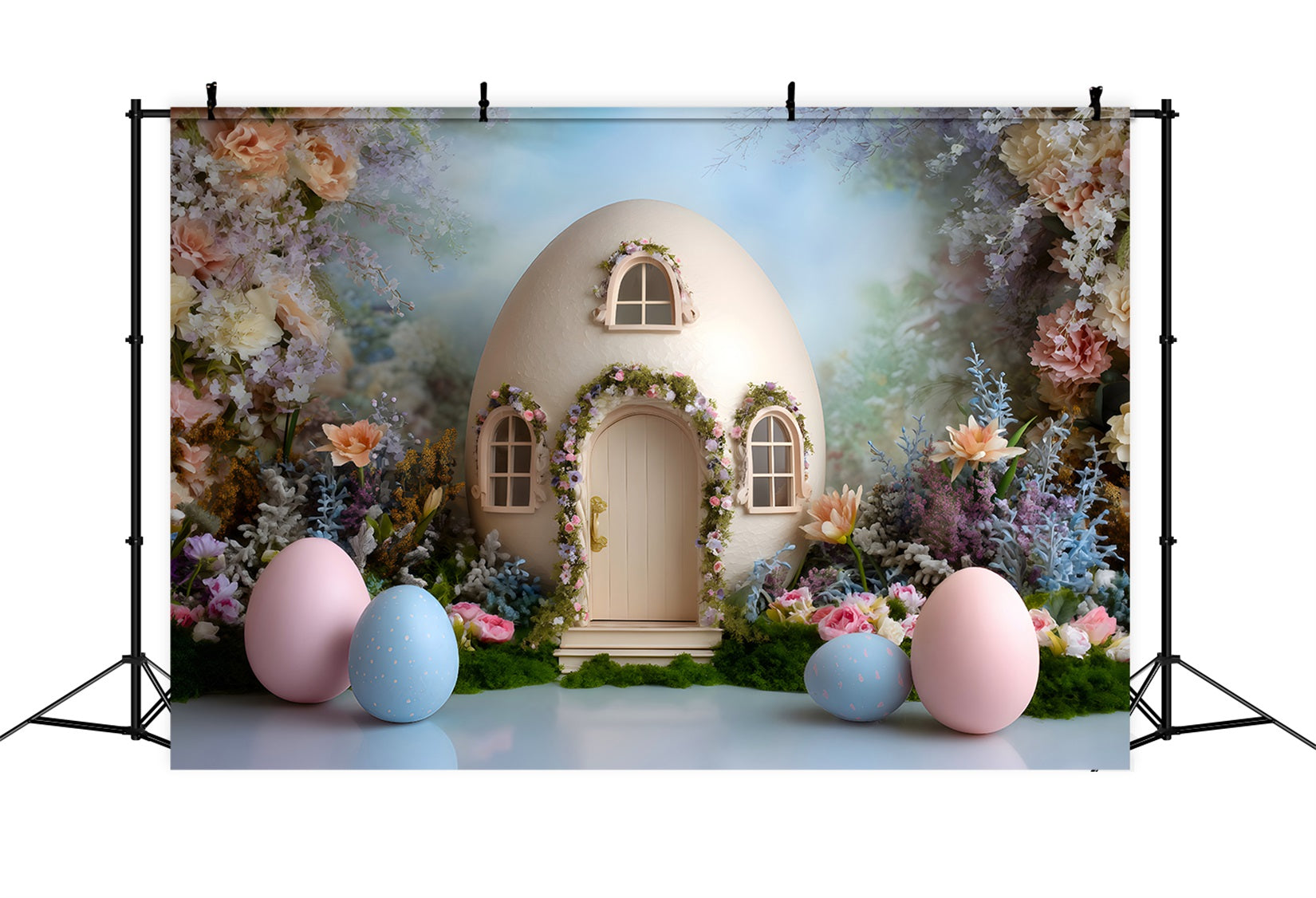 Fond Photo Pâques Maison Œufs Fleurs Pastel Par Magali