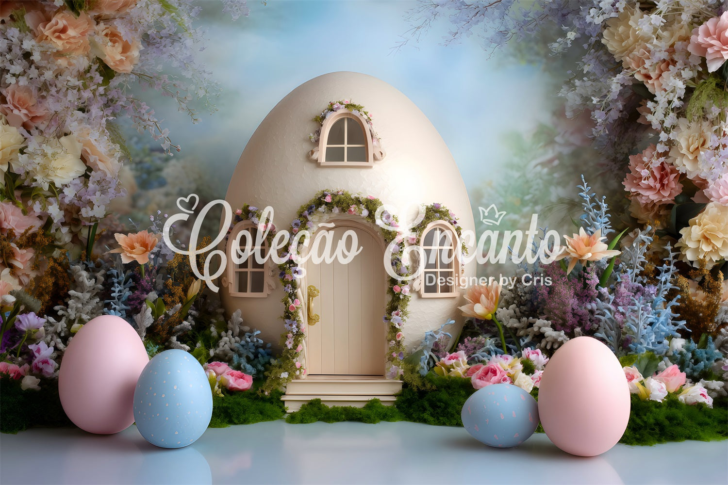 Fond Photo Pâques Maison Œufs Fleurs Pastel Par Magali