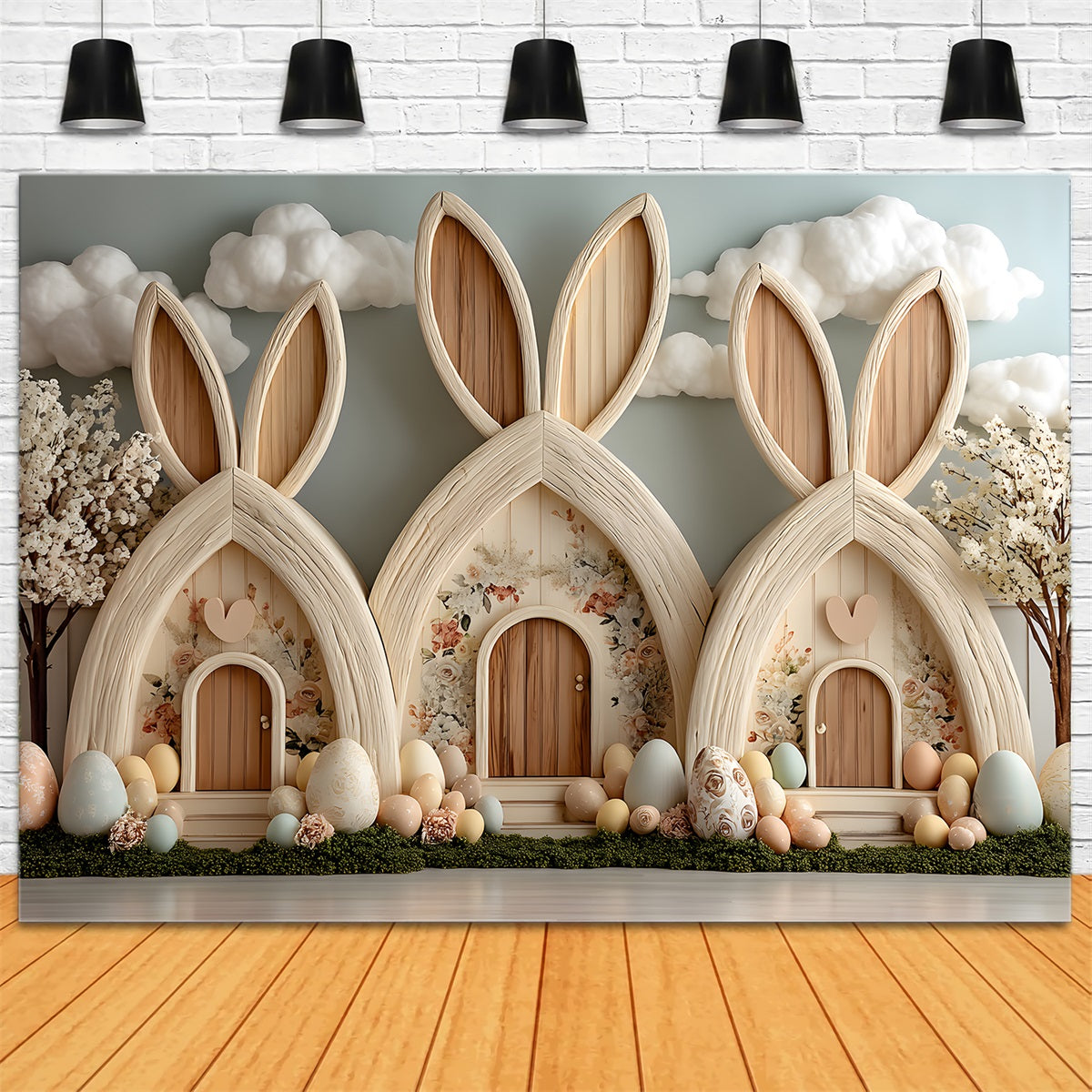 Fond Photo Pâques Présentation Village Cottage Lapin Pastel Par Magali