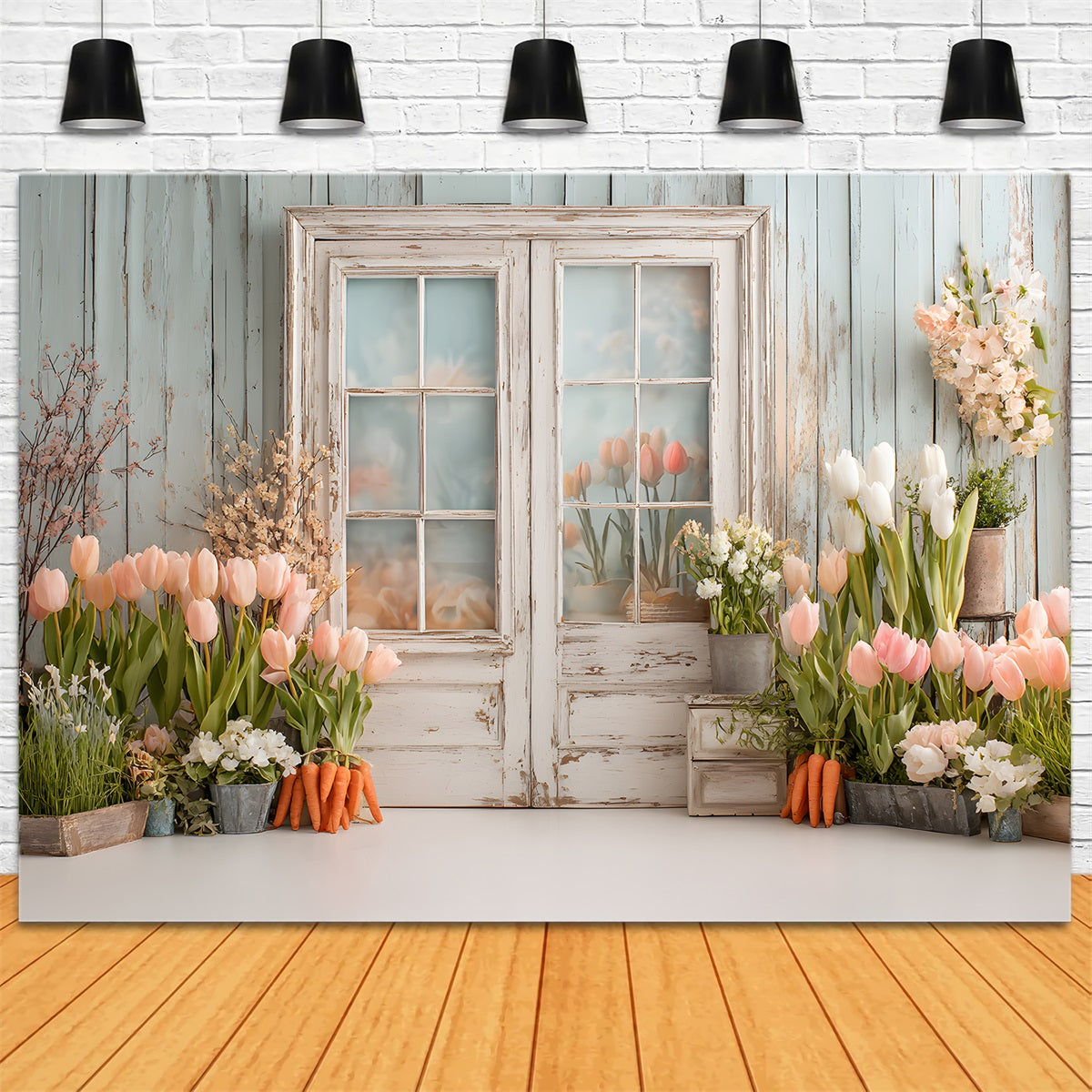 Fond Studio Pâques Fenêtre Vintage Charme Jardin Par Magali