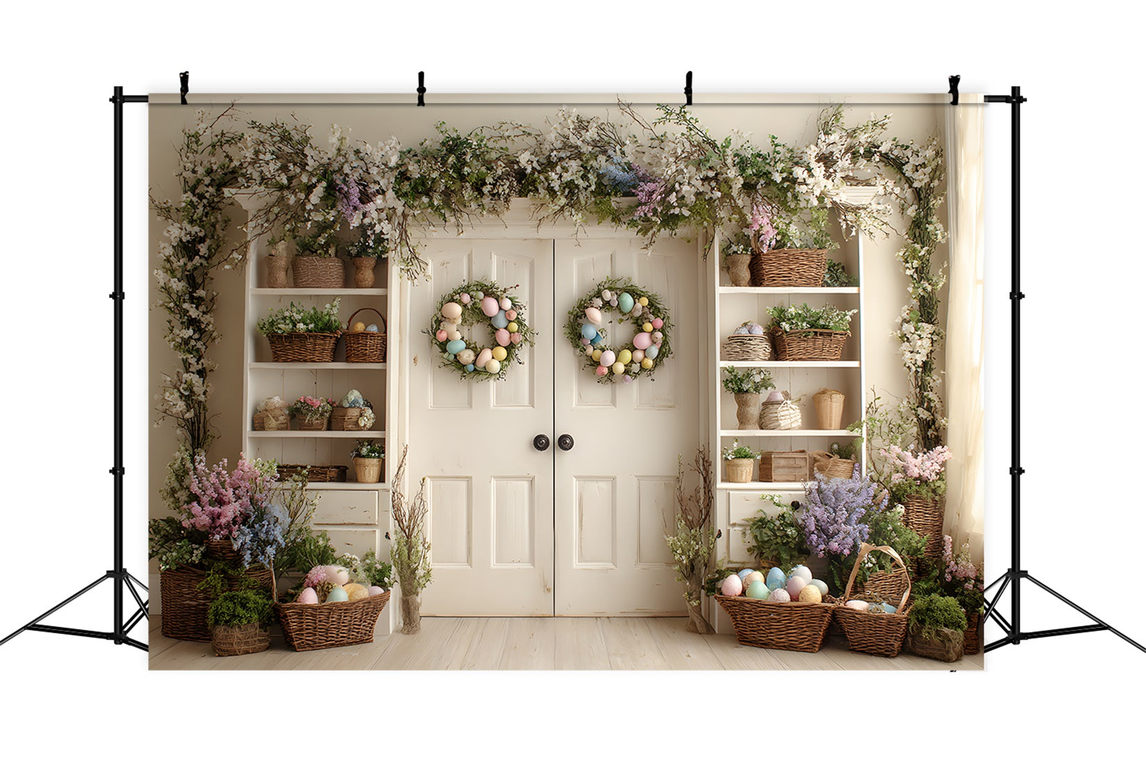 Toile de fond Pâques Armoire Œufs Couronnes Par Magali