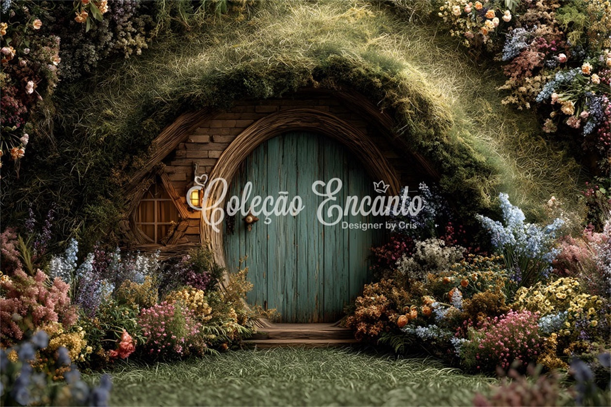 Fond Studio Pâques Porte Florale Cottage Mousse Enchantée Par Magali