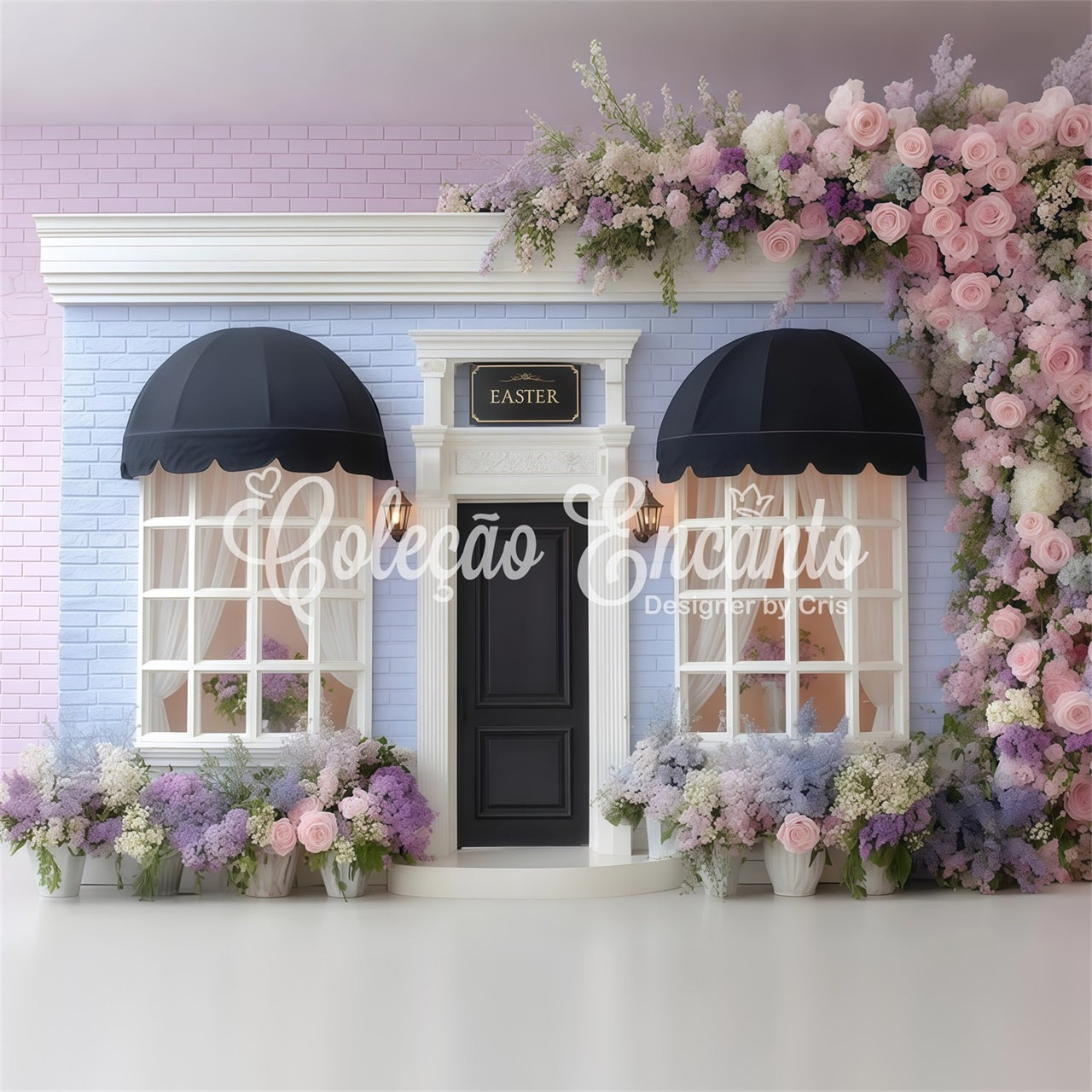 Fond Photo Pâques Porte Brique Florale Pastel Par Magali