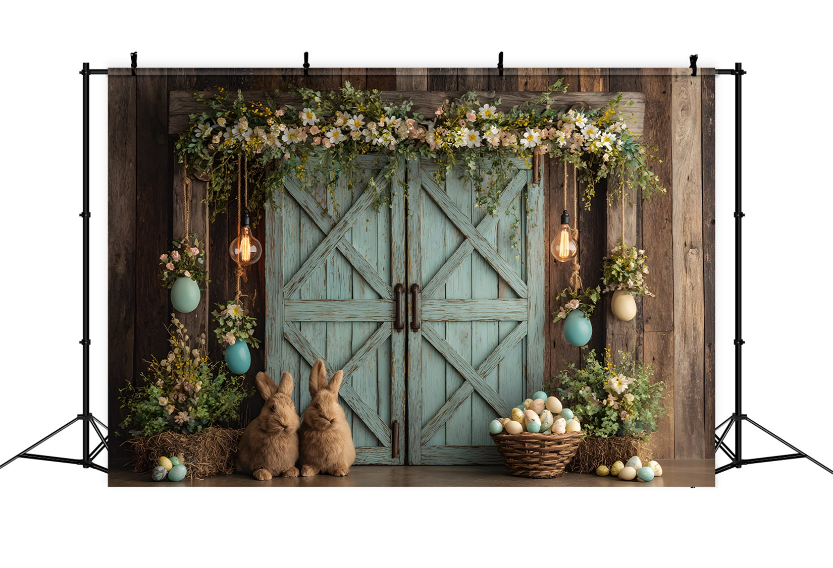 Fond Photo Pâques Porte Lapin Florale Œufs Par Magali