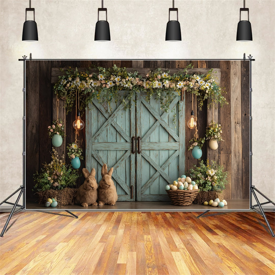 Fond Photo Pâques Porte Lapin Florale Œufs Par Magali