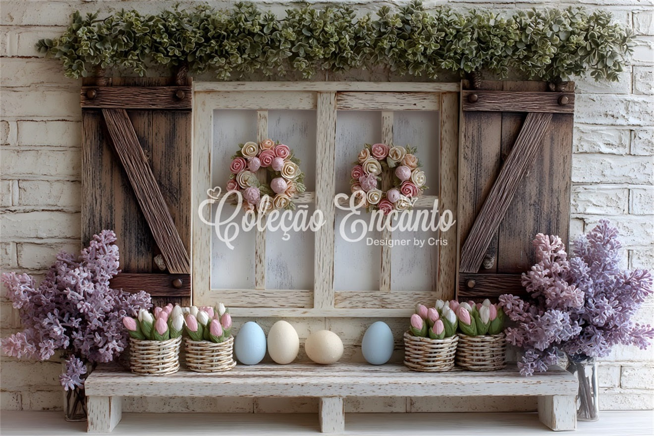 Fond Photo Pâques Fenêtre Œuf Tulipee Pastel Par Magali