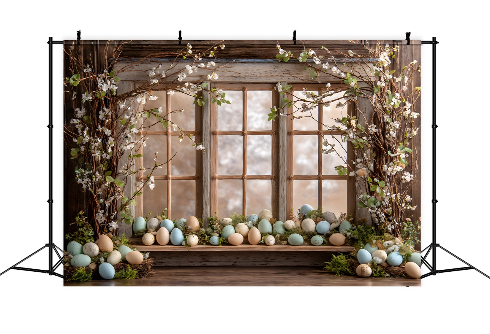 Fond Photo Pâques Fenêtre Rustique Fleurs Épanouies Par Magali