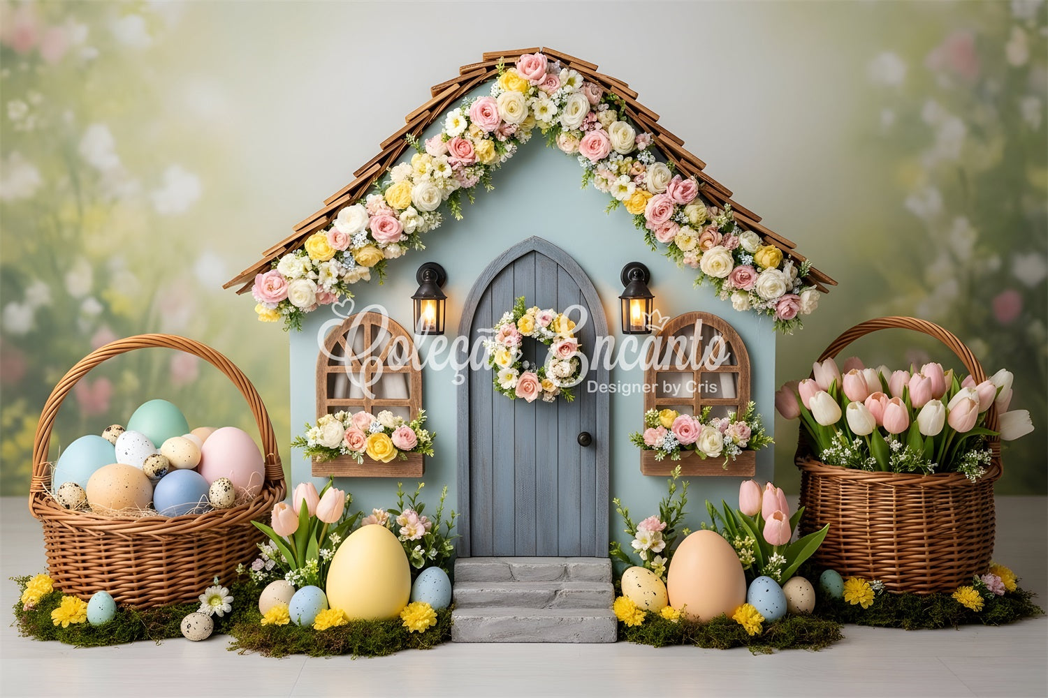 Toile de fond Photo Pâques Cottage Floral Tulipees Par Magali