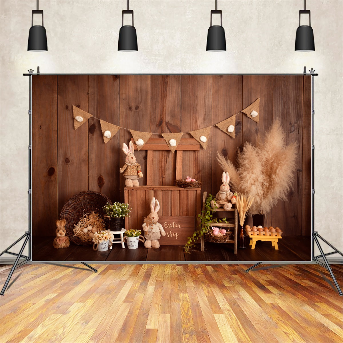 Toile de fond Photo Nouveau-né Présentation Boutique Lapin Rustique Par Magali