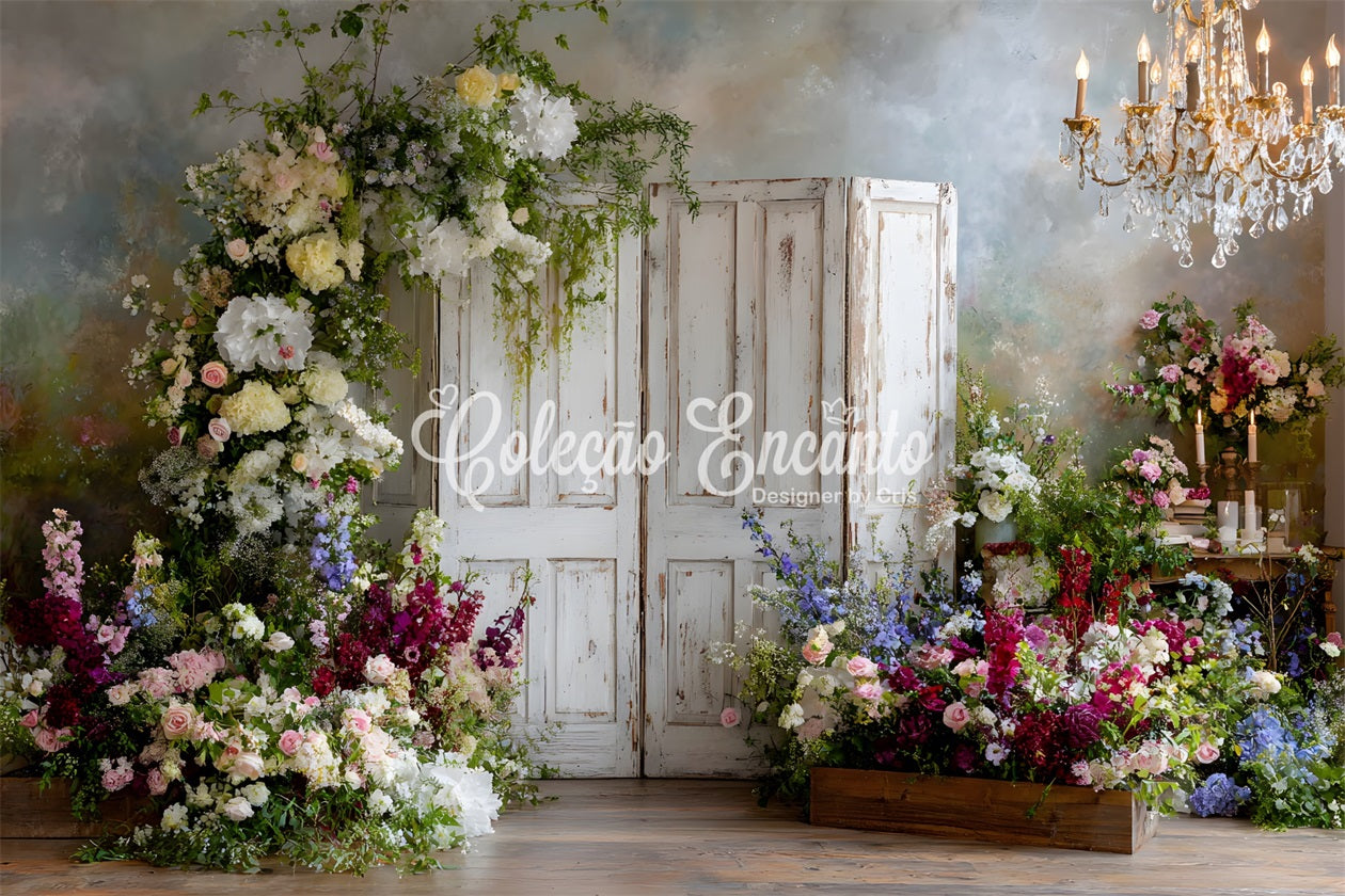 Toile de fond Photo Fête des Mères Portes Florales Vintage Lustres Par Magali